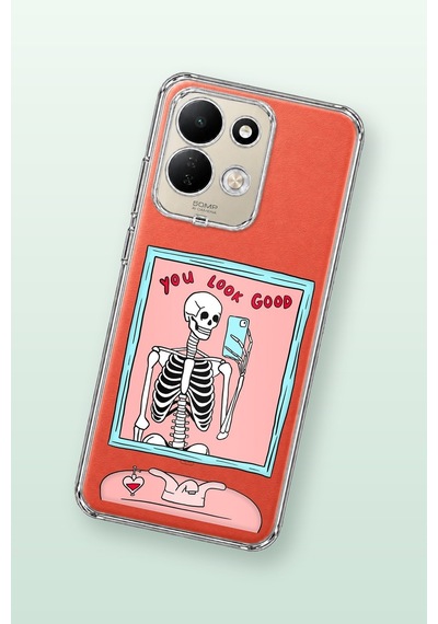 Redmi 17 4g/5g Uyumlu You Look Good İskelet Tasarımlı Baskılı Silikon Kılıf