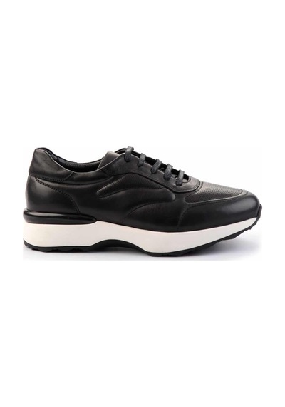 Bambi Siyah Leather Erkek Sneaker E01757167403 Siyah