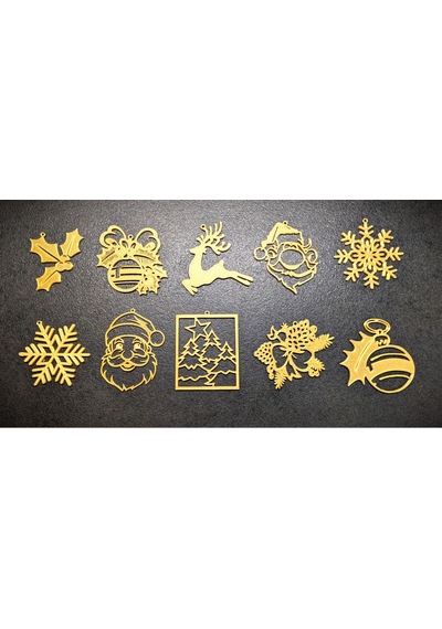 10'lu Paket Noel Ağacı Üstü Dekor Mini Figür Seti Yılbaşı Figürleri