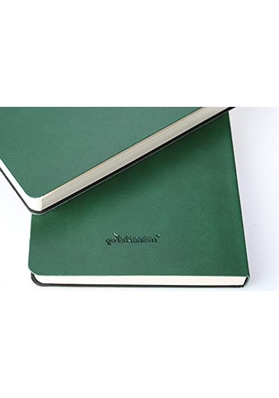 Fark Tanıtım Çizgisiz Not Defteri, Yeşil Deri Kapaklı Defter, 128 Yaprak A5 Defter, Ofis Ve Kırtasiye 14cm X 21 C