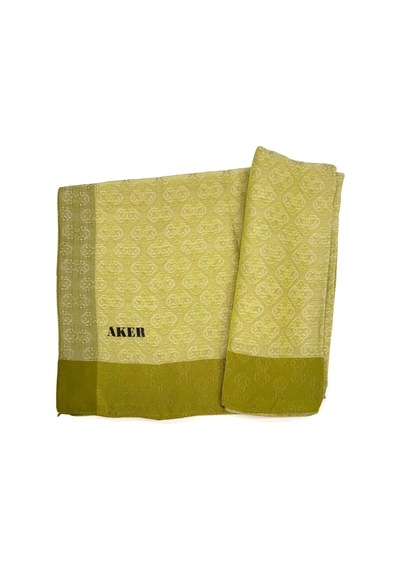 AKER Monogram Jakar Şal - %50 Viskon %50 Polyester - 6060900-03 - 75 X 190 / Çimen Yeşili 952 Çimen Yeşili 952