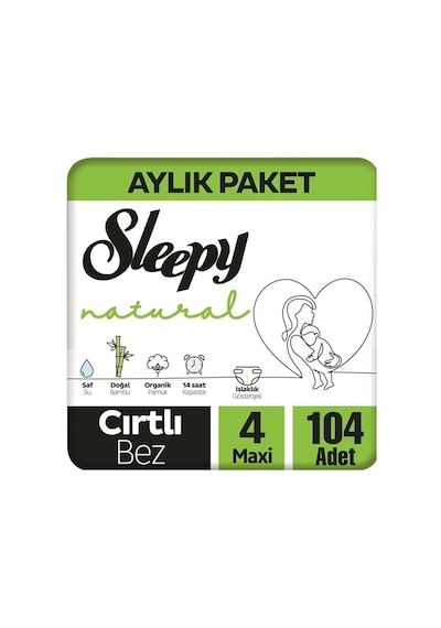 Sleepy Natural Bebek Bezi Maxi 4 Numara 104 Lü