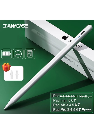 Ipad Pencil Ipad Pro 7-6-5-4-3 Ipad 11-10-9-8-7-6 Ipad Ipad Mini Uyumlu Avuç İçi Alglamayan Kalem Beyaz