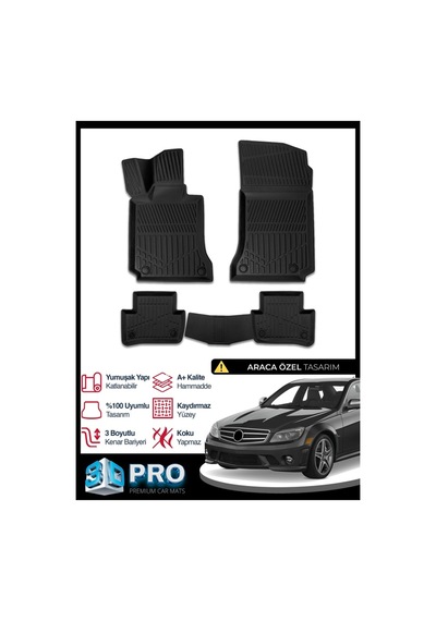 Mercedes C Serisi W204 3d Havuzlu Paspas 2007-2014 Arası Model Kokusuz