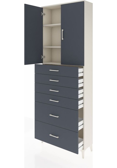 Arges Dolap 3 Raflı 6 Çekmeceli 2 Kapaklı 88x30x243 Aytaşı-an... Aytaşı