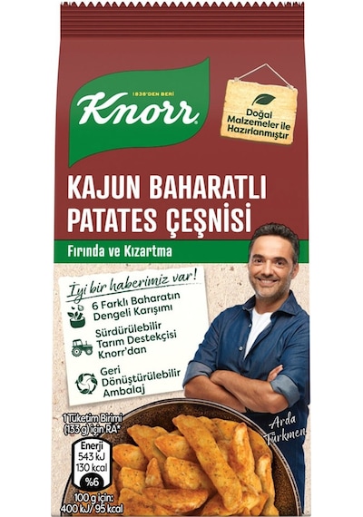 Knorr Kajun Baharatlı Patates Çeşnisi 8 x 60 G