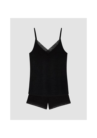 Lcw Dream Siyah V Yaka Kadın Şortlu Pijama Takımı