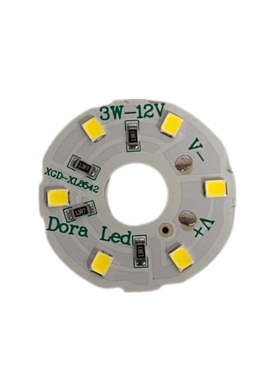12Volt 3Watt Smd 2835 Ledli Led Modül Beyaz 10mm Delik Çaplı 12V 3W Avize Ledi 34mm(3 Adet)