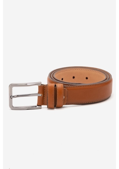 Dericlub Hakiki Deri 3.5cm Erkek Takım Elbise Dikişli Klasik Kemer 518 Taba Taba