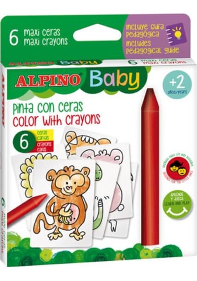 Alpino Baby 6’Lı Boyama Kartlı Mum Boya Seti