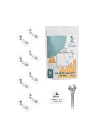 Vidasız Mobilya Sabitleyici, 8 Li Avantaj Set İle Devrilme Önleyici 6395751