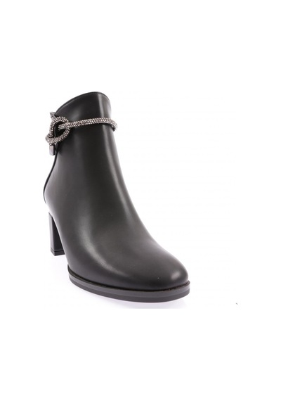 Dgn 407 Kadin Siler Taş İpli Yandan Fermuarli Topuklu Bot 407-1423-R1534 Siyah