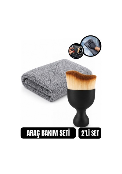 Oto Bakım Seti Detaylı Temizlik Fırçası Ve Mikrofiber Temizlik Bezi