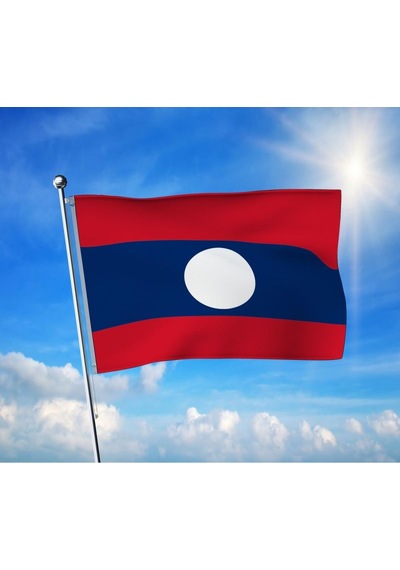 Laos Devleti Bayrağı Premium Raşel Kumaş 70x105 Cm Diğer