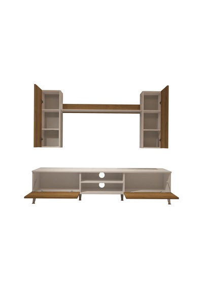 Decoraktiv Eko 7 Mdf Dvd Gold Tv Ünitesi Tv Sehpası - Beyaz Pera Beyaz - Meşe