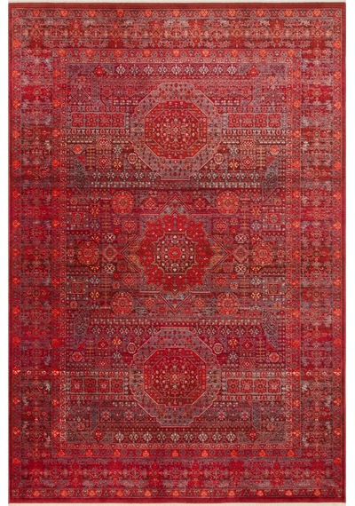 Eko Halı Pietra Pta 20 Red Sıcak Renk Tonlarını Etnik Desenlerle Buluşturan Yumuşak Tuşeli Salon Halısı Oturma Odası Halısı Mutfak Halısı Modern Makine Halısı Krem - Kırmızı