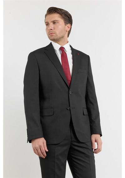 İmza Siyah Mono Yaka 6 Drop Comfort Fit Tam Astar Esnek Takım Elbise 1001260161