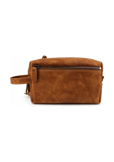 Alphaclub Bag Erkek Hakiki Deri Taba Fermuarlı El Ve Clutch Çanta