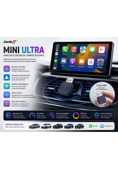 Mini Ultra 5 Kablosuz Carplay & Android Auto Adaptörü Diğer