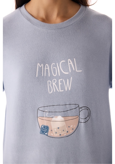 Penti Açık Mavi Magic Soft Termal Etkili Uzun Kollu Pijama Takımı