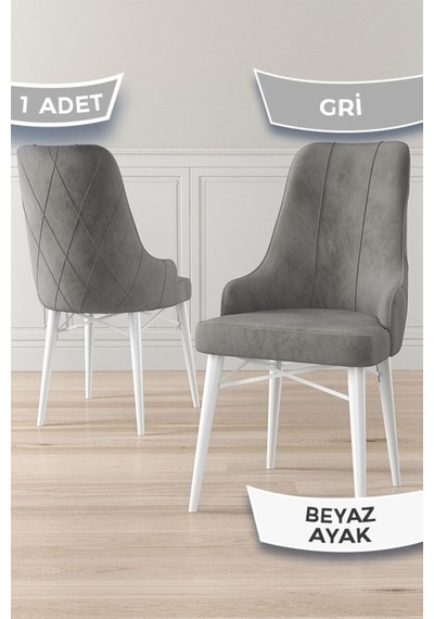 Canisa Neta Serisi, 1.sınıf Babyface Kumaş Sandalye, Beyaz Gürgen Ayak, 1 Adet Gri Sandalye Sandalye Gri Ayakları Beyaz