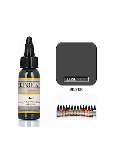 1 Oz Xlinetattoo Silver Dövme Boyası - 30Ml Gri Dövme Mürekk
