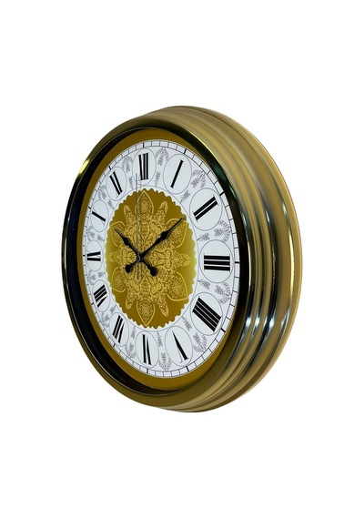 Gold Motifli 40 Cm Metal Duvar Saati Diğer