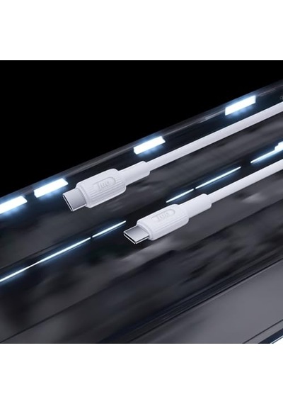 60w Usb Type-c To Type-c Silikon Hızlı Şarj Ve Data Kablosu Beyaz 2 Metre Diğer