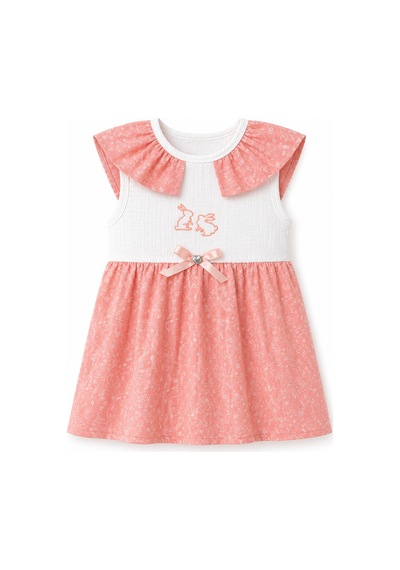 Babyhola Kız Bebek Müslin Sıfır Kol Yazlık Elbise 15234 Bordo