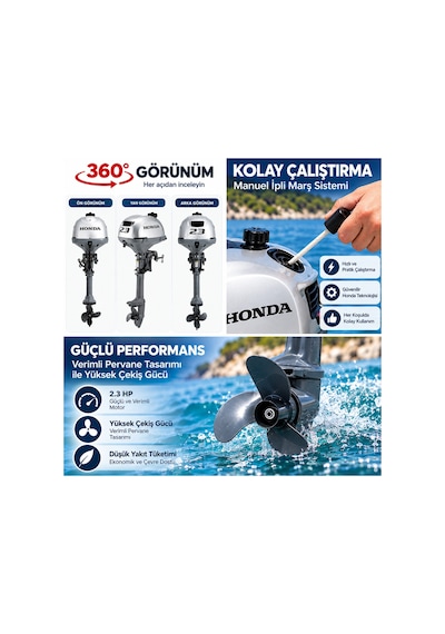 Kısa Şaft Manuel 2.3 Hp Deniz Motoru