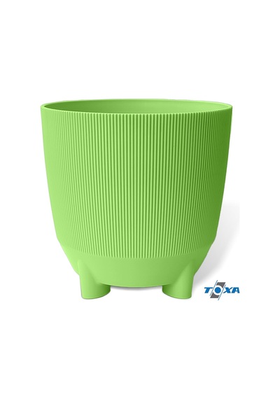 Tr Luna Saksı Çizgili Dekoratif Ayaklı 2 Adet, Karışık 2, 5 Litre Genel