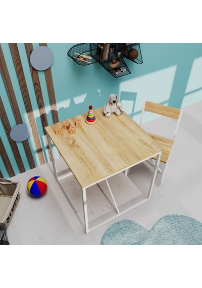 Aktivite Masası Çocuk Etkinlik Oyun Çalışma Masa ve Sandalye Çok Renkli
