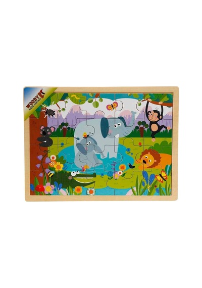 S01002909 Wooden Puzzle Vehıcles Anmals 5 Pcs 2 Ast