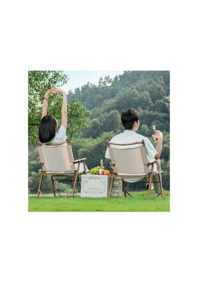 Taşınabilir Kermit Premium Kamp Koltuğu 600d Oxford Kumaş, Ultra Dayanıklı, 120 Kg Taşıma Ekru