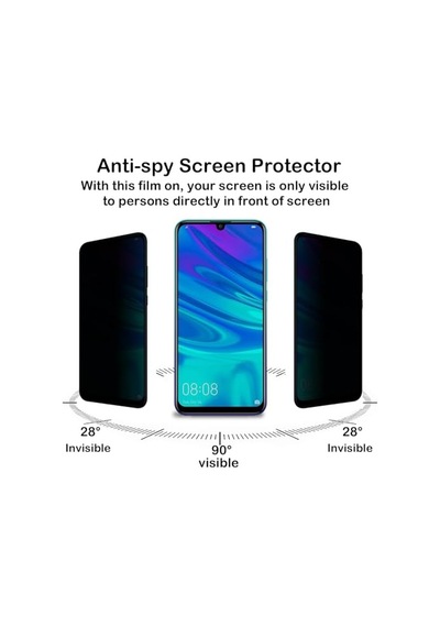 Huawei P Smart 2019 Privacy Hayalet Ekran Koruyucu 2 Adet - 9h Temperli Cam, Yan Görünme Engelleyici, Tam Kaplam