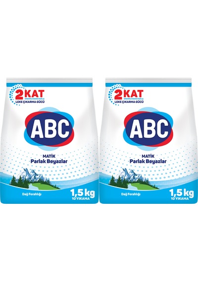 ABC Matik Dağ Ferahlığı Toz Çamaşır Deterjanı 10 Yıkama 2 x 1500 G