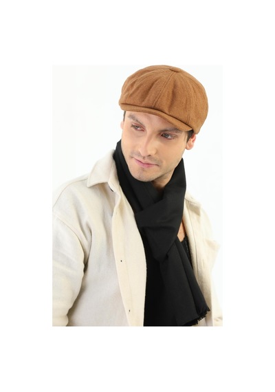 Elif İç Giyim Erkek Peaky Blinders Kaşe Kumaş Şapka Kasket Kahverengi