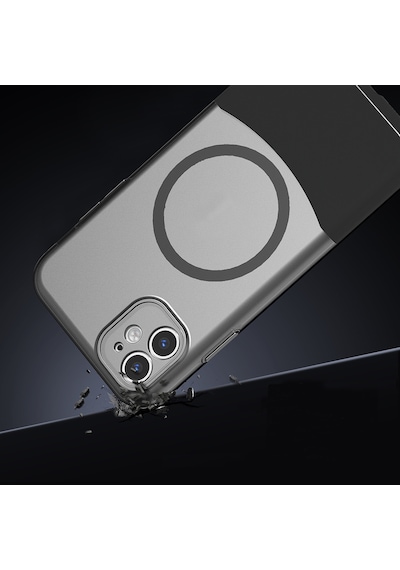 Apple Uyumlu iPhone 11 Kılıf M-safe Şarj Özellikli Mıknatıslı Zore Duble Kapak Siyah