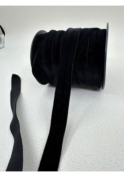 1.5 Cm Katlanır Kadife-5 Metre-siyah