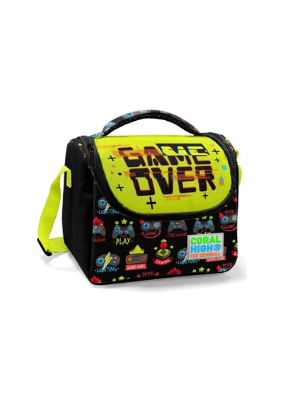 Coral High Okul Çantası Ve Termal Beslenme Çanta Seti - Kız Çocuk Game Over Usb Ve Aux Çıkışlı