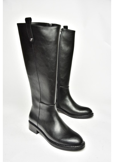 Fox Shoes T590962009 Siyah Alçak Topuklu Kadın Çizme Siyah