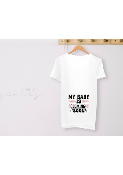 Bk Gift Espri Tasarımlı Beyaz Hamile Tişörtü, Hamileye Hediye, Yeni Anne Hediyesi, Arkadaşa Hediye-9 001