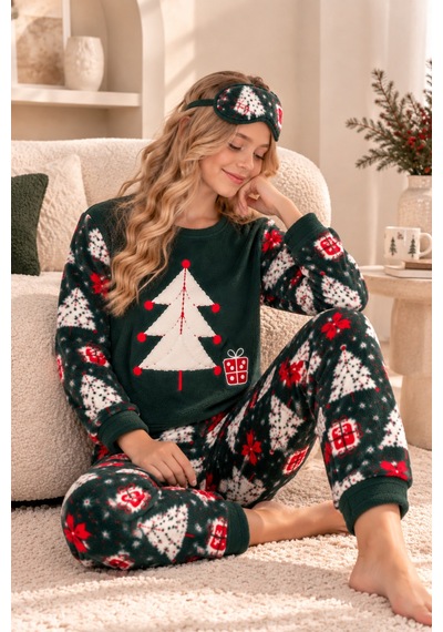 Free Beka Kız Çocuk Yılbaşı Desenli Yumuşak Kalın Kışlık Aplike Nakışlı Polar Pijama Takımı Ve Göz Bandı Sıcak Tutan Yeşil Free Beka Kız Çocuk Yılbaşı Desenli Yumuşak Kalın Kışlık Aplike Nakışlı Polar Pijama Takımı Ve Göz Bandı Sıcak Tutan Yeşil