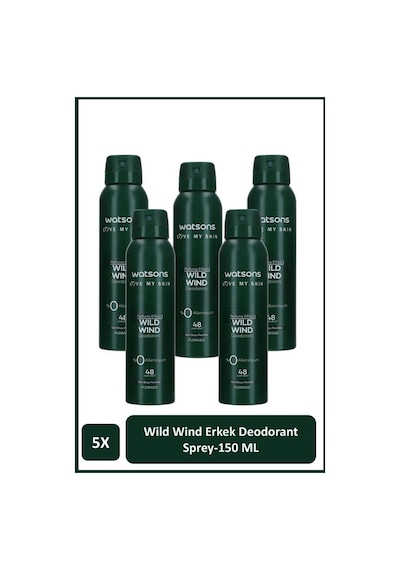 Wild Wind Deodorant Sprey Erkek Pudrasız 5 150 Ml