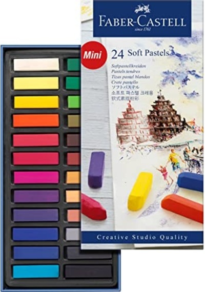 Creative Studio Mini Toz Pastel Boya, 24 Renk, Yarım Boy, Yüksek Pigment, Parlak Renkler, Fiksatif Uyumlu, Tebeşir Ba Çok Renkli