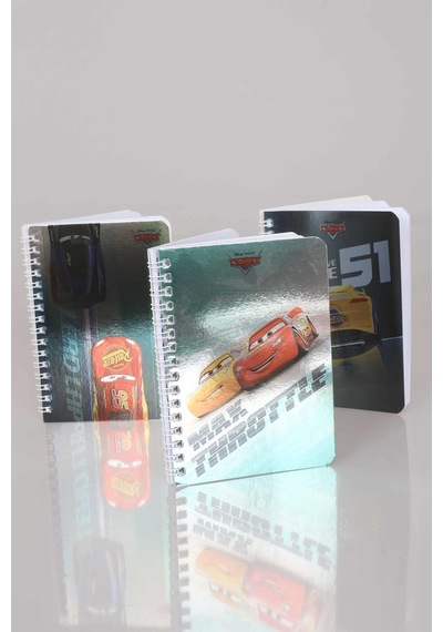 Lisanslı Cars Çizgili Not Defteri / Bloknot 80 Yaprak Altın