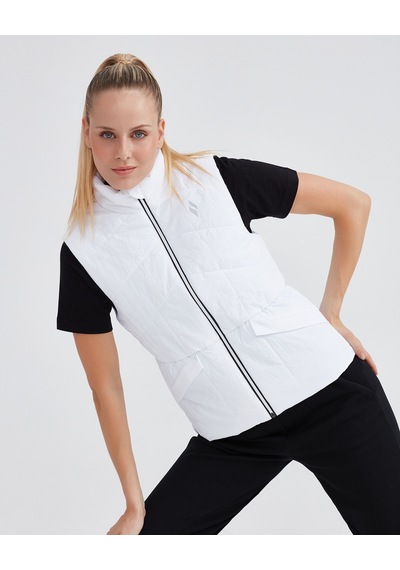 Skechers W Outerwear Padded Vest Kadın Beyaz Yelek S232039-100 Beyaz