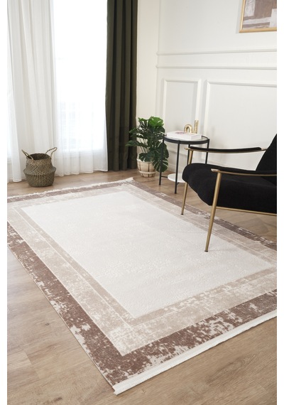 Mariesse Home Saloon Akrilik Dokuma Salon Mutfak Koridor Kesme Yolluk Dokuma Makine Halısı Kahve