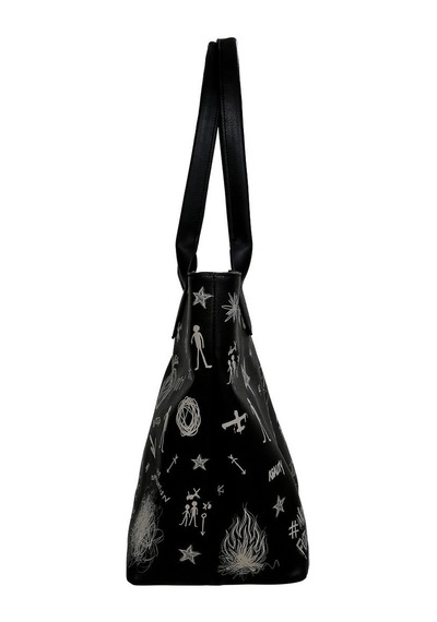 Dogo Kadın Vegan Deri Siyah Omuz Çantası - Lost Dream Black Tasarım Multicolor