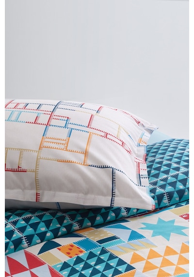Yataş Patchwork Ranforce Tek Kişilik Nevresim Takımı - Mavi Mavi